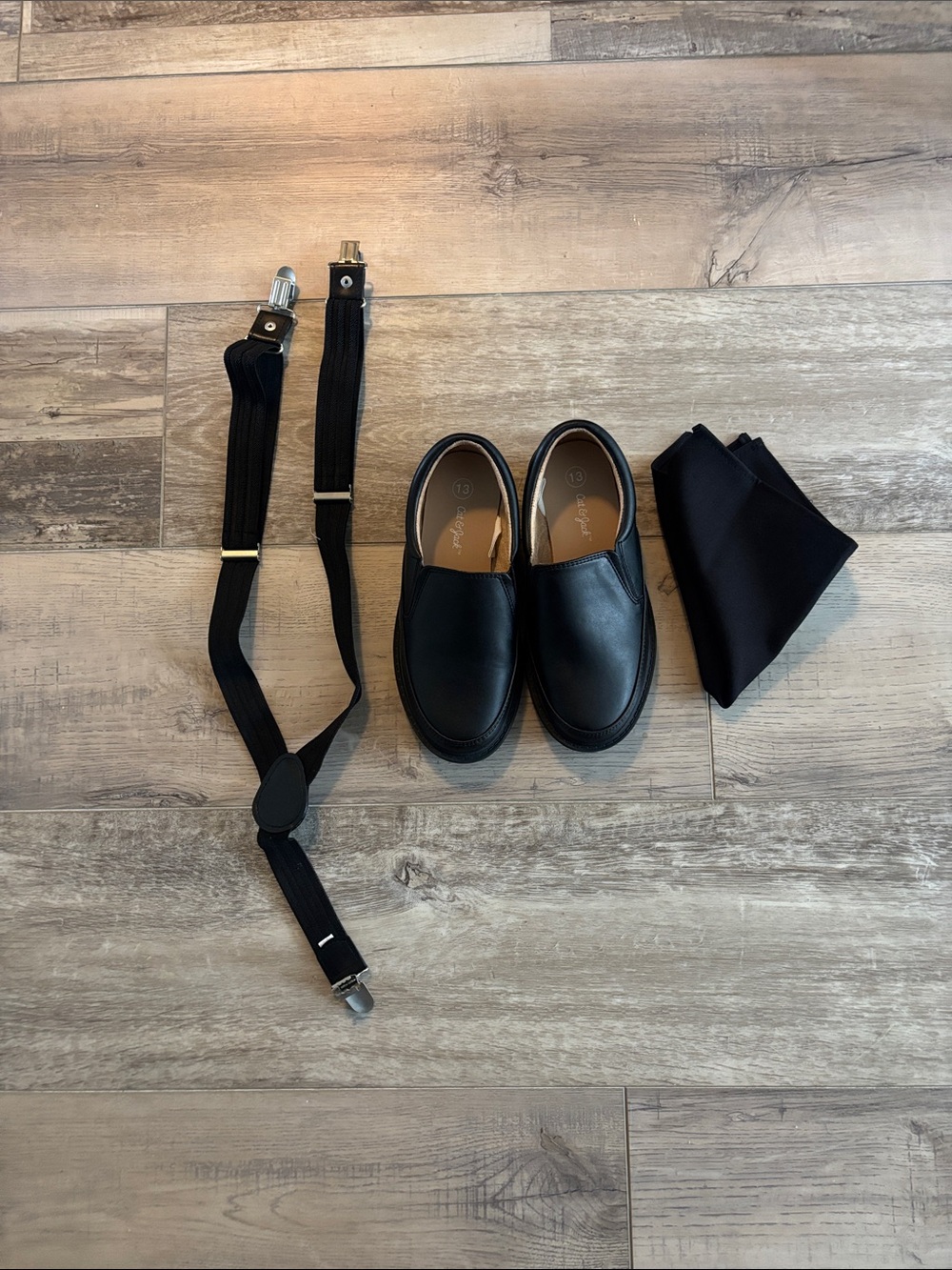 Cat & Jack Boys Slip On Black Dress Shoes